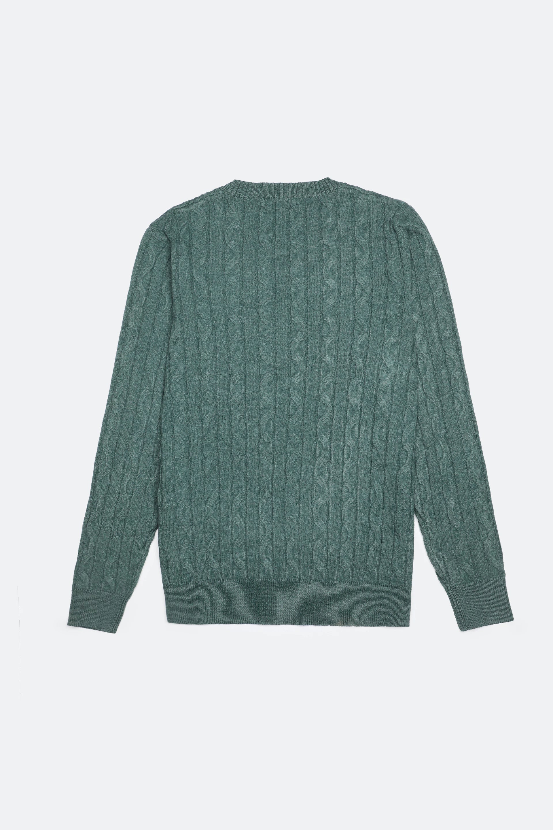 Round Neck Cable Knitted Sweater