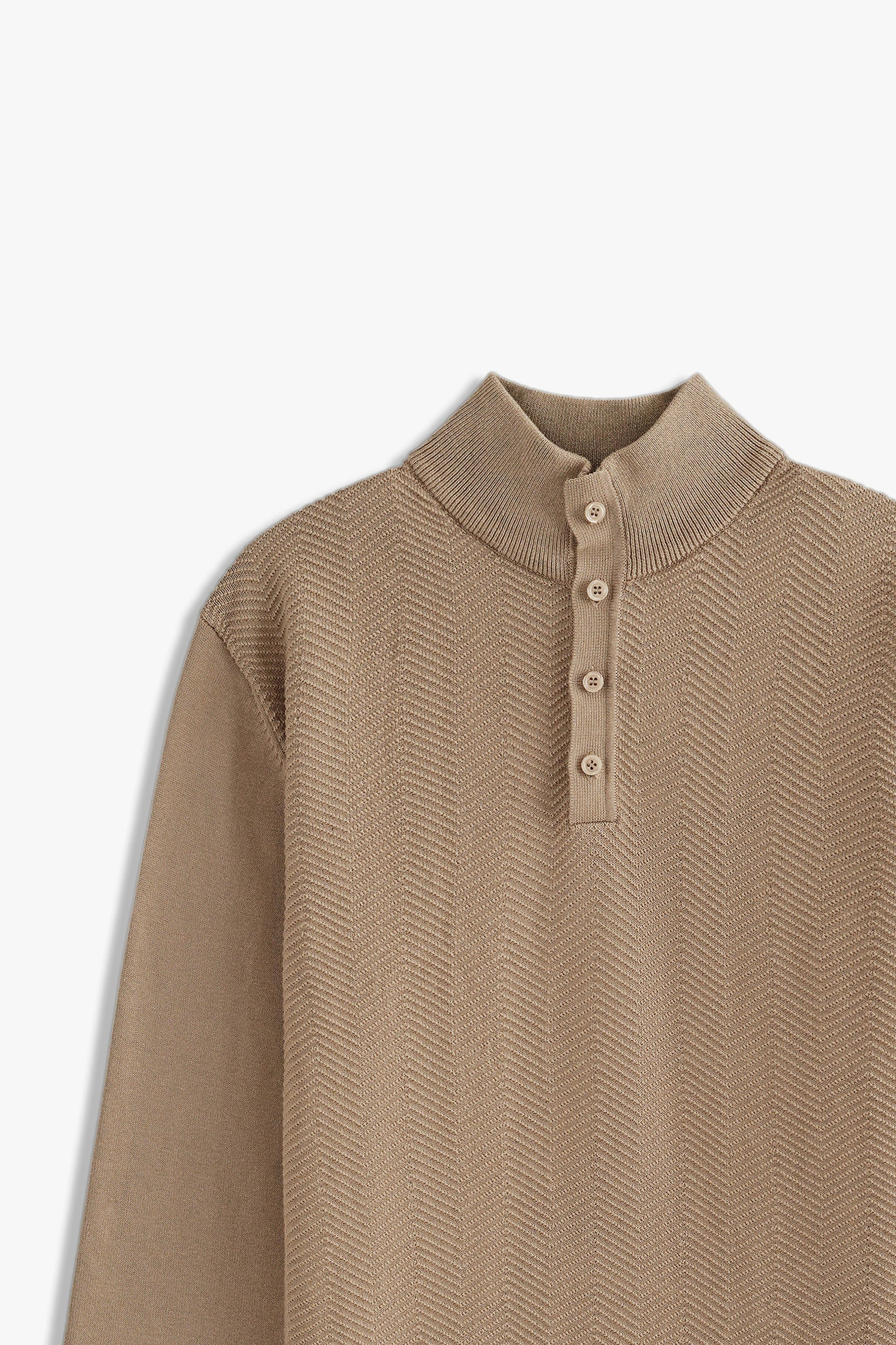 Mock Neck Textured Sweater