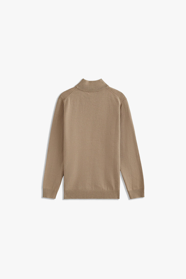 Mock Neck Textured Sweater