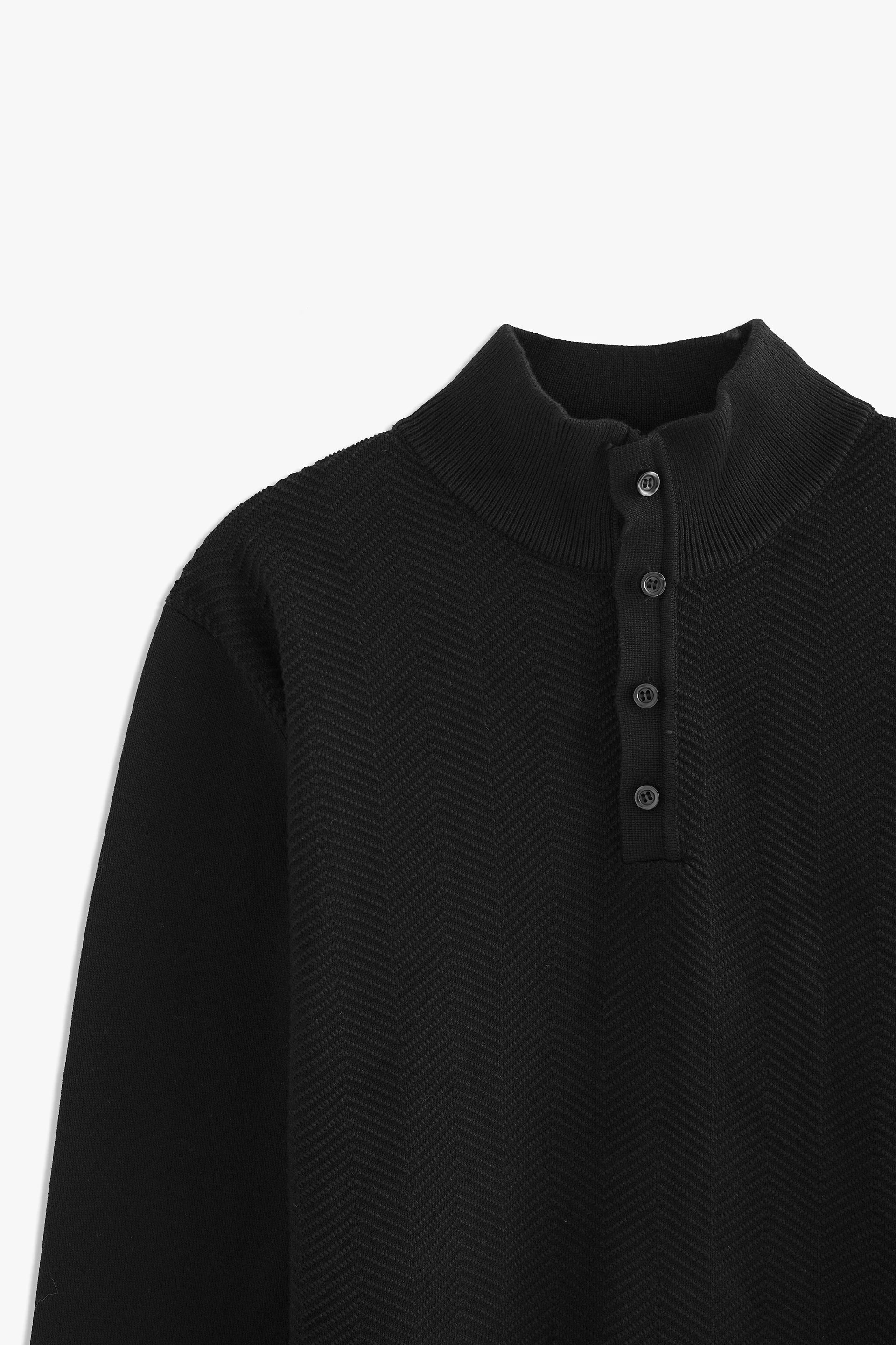 Mock Neck Textured Sweater