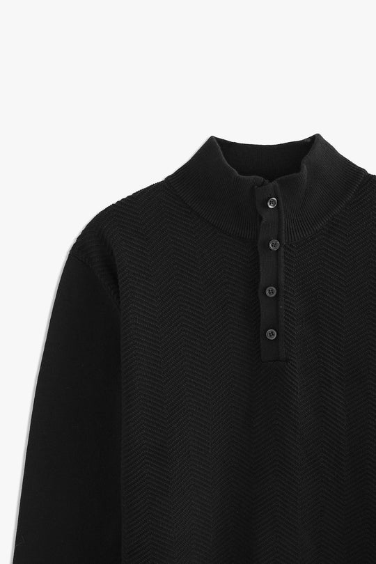 Mock Neck Textured Sweater