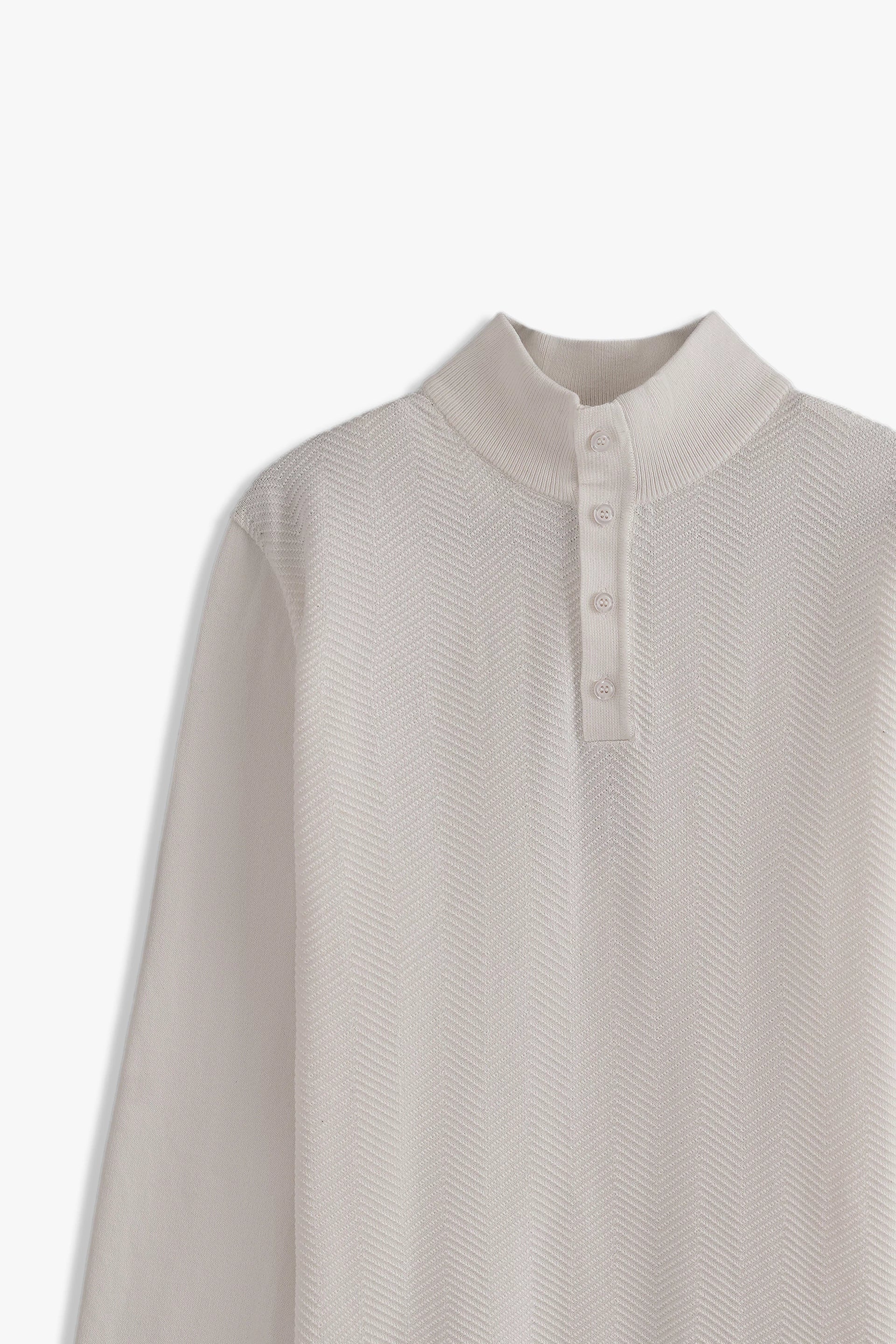 Mock Neck Textured Sweater