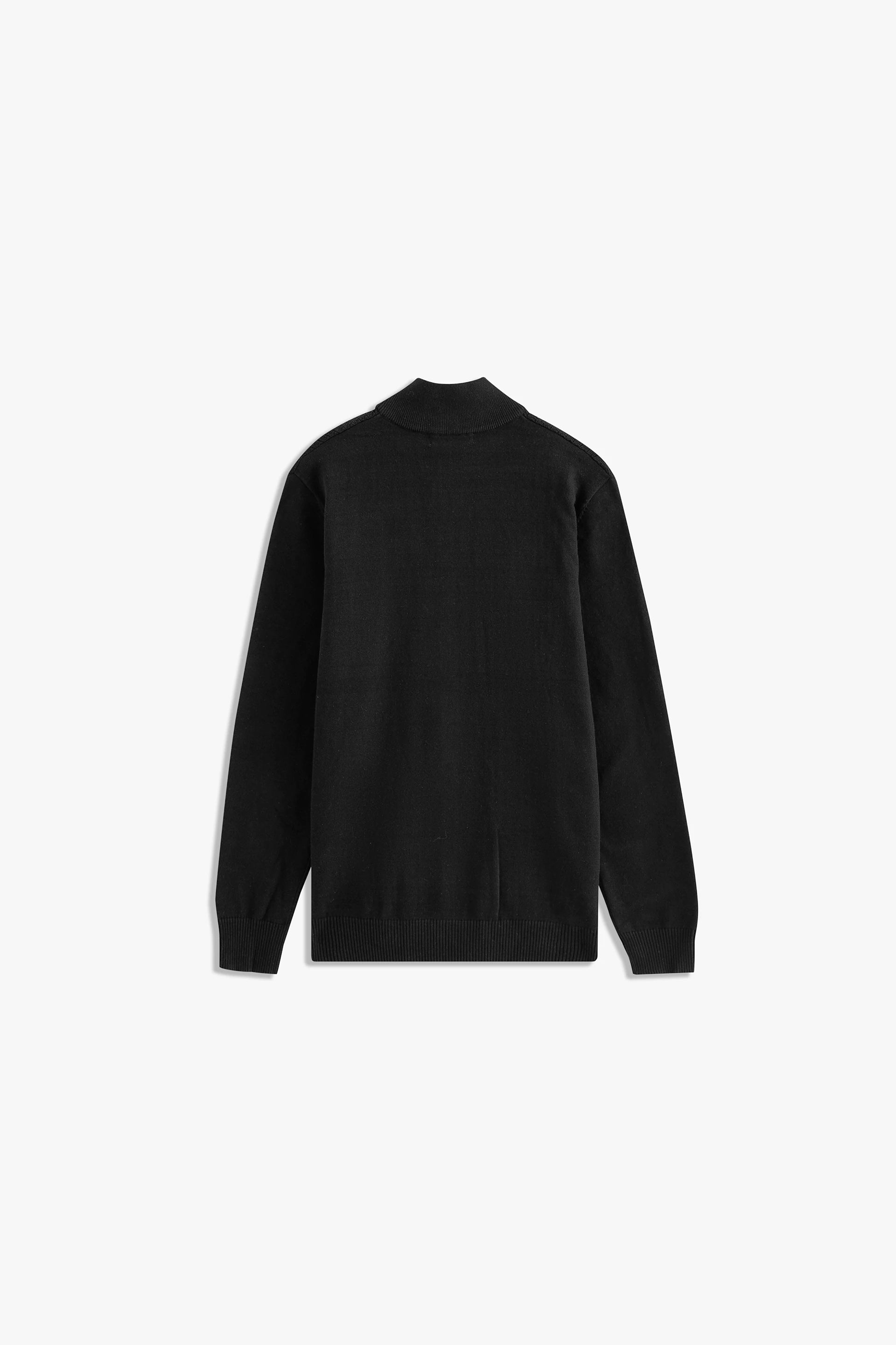 Mock Neck Textured Zipper Sweater