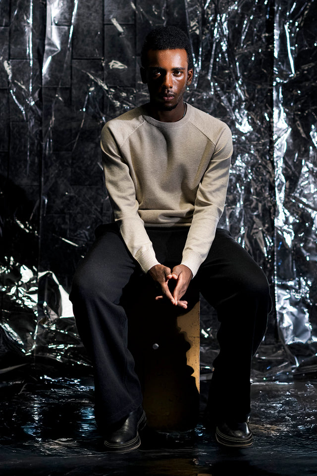 REGLAN SLEEVE TEXTURED SWEATER