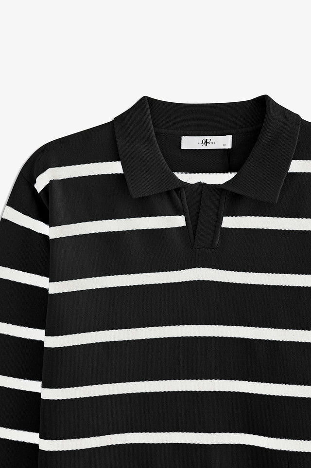 Johnny Collar Striped Sweater Polo