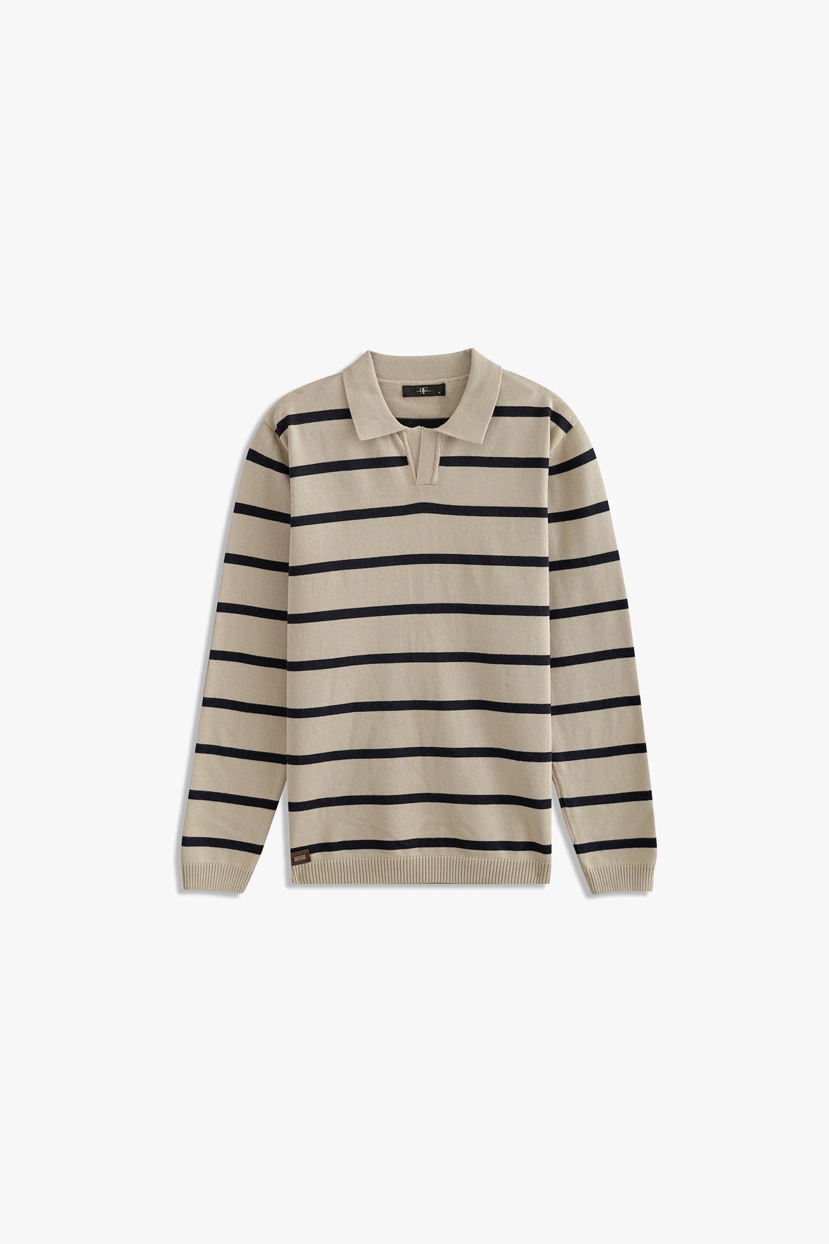 Johnny Collar Striped Sweater Polo