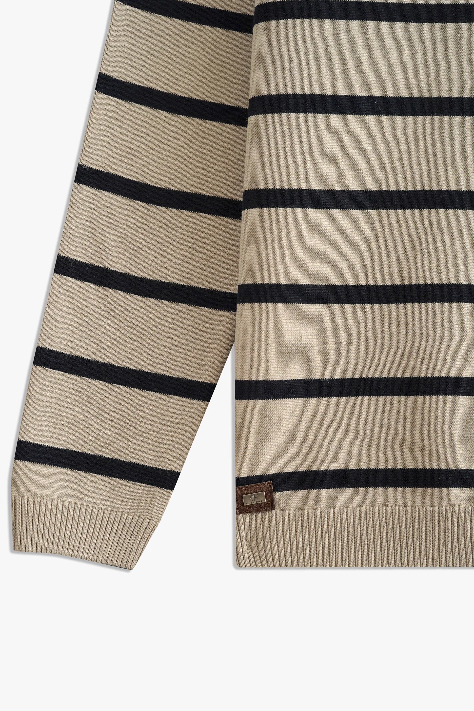 Johnny Collar Striped Sweater Polo