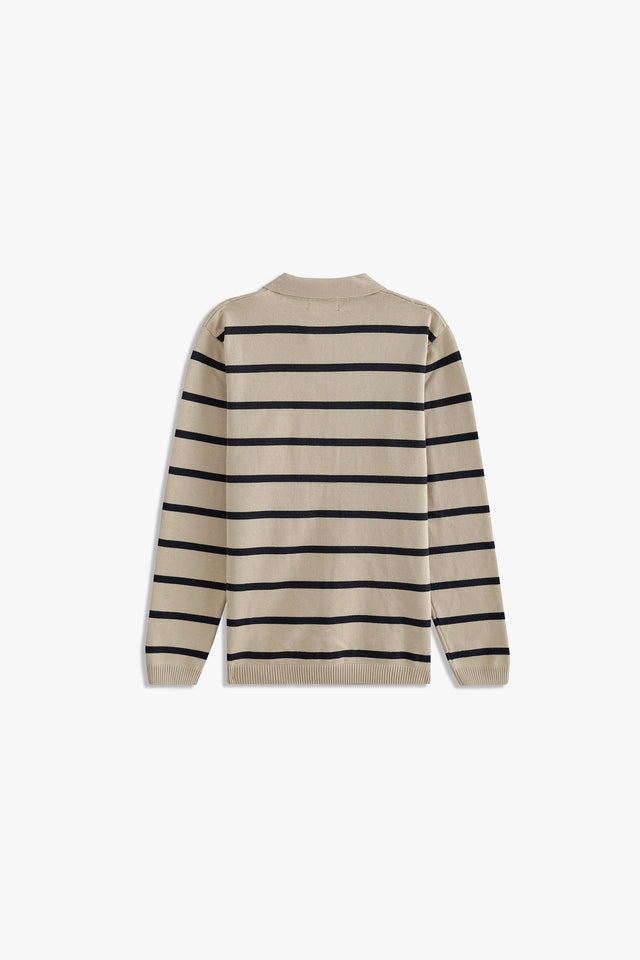 Johnny Collar Striped Sweater Polo
