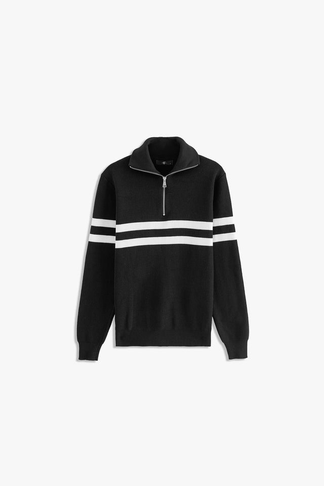 Yarn Dyed Zipper Placket Sweater