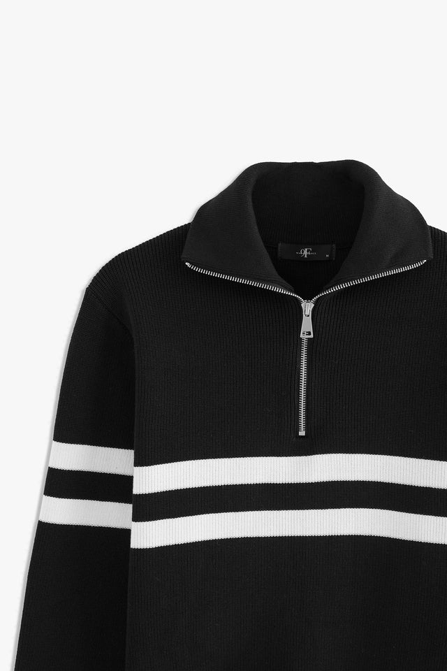 Yarn Dyed Zipper Placket Sweater