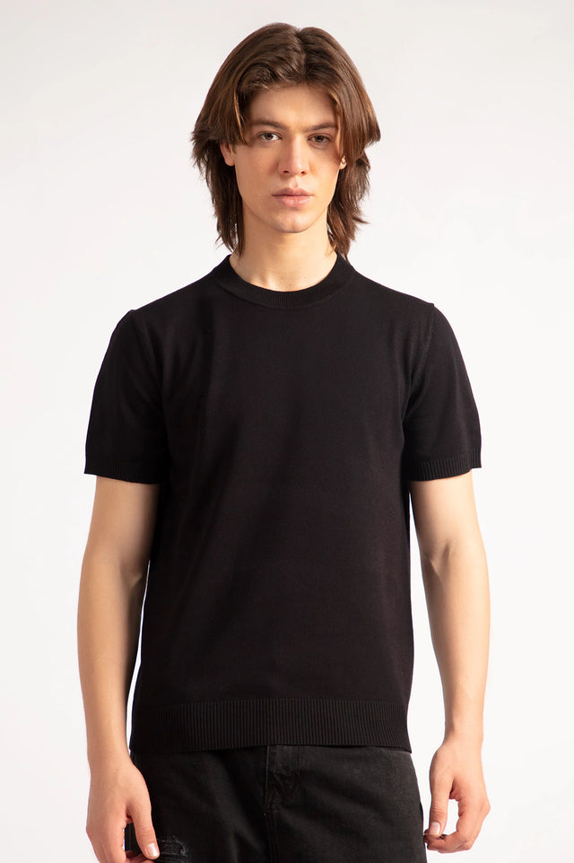 Crew Neck Knitted T-Shirt