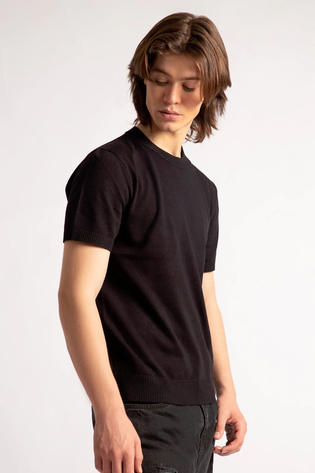 Crew Neck Knitted T-Shirt