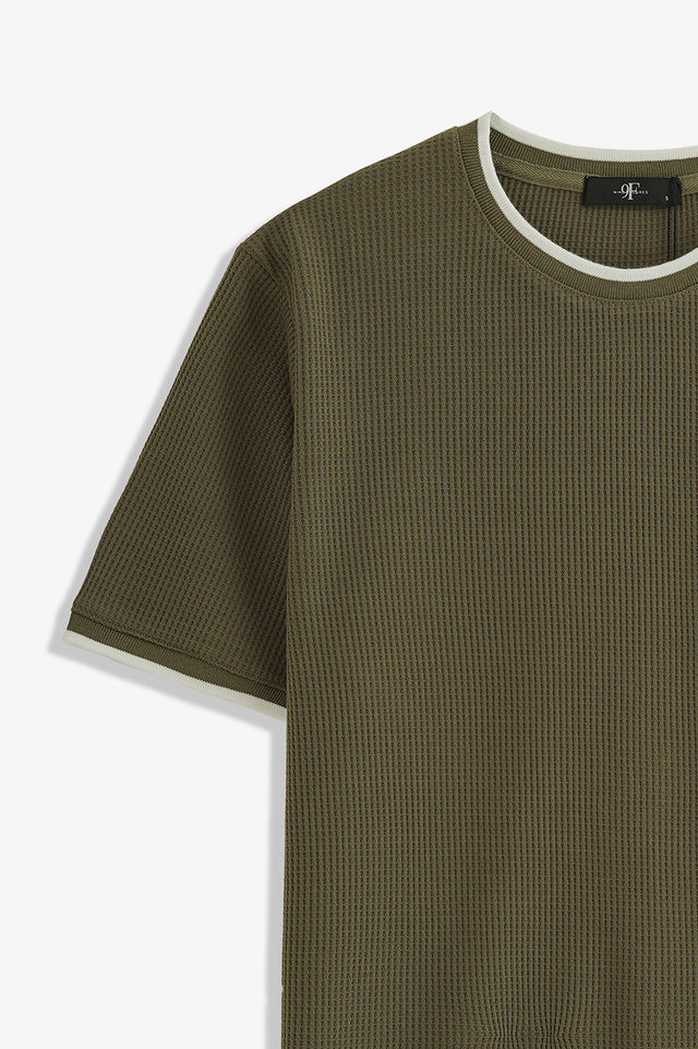 Crew Neck Textured T-Shirt