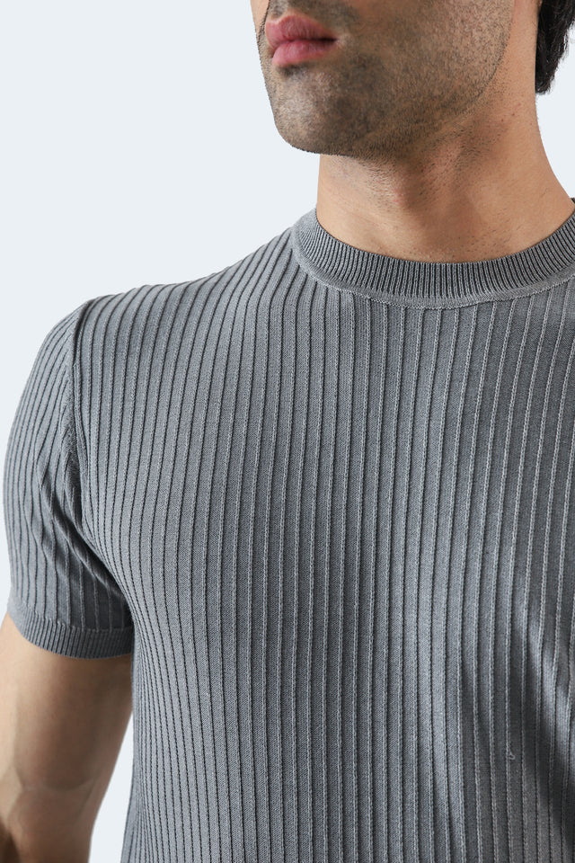 Crew Neck Textured T-Shirt