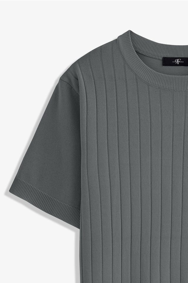 Crew Neck Textured T-Shirt
