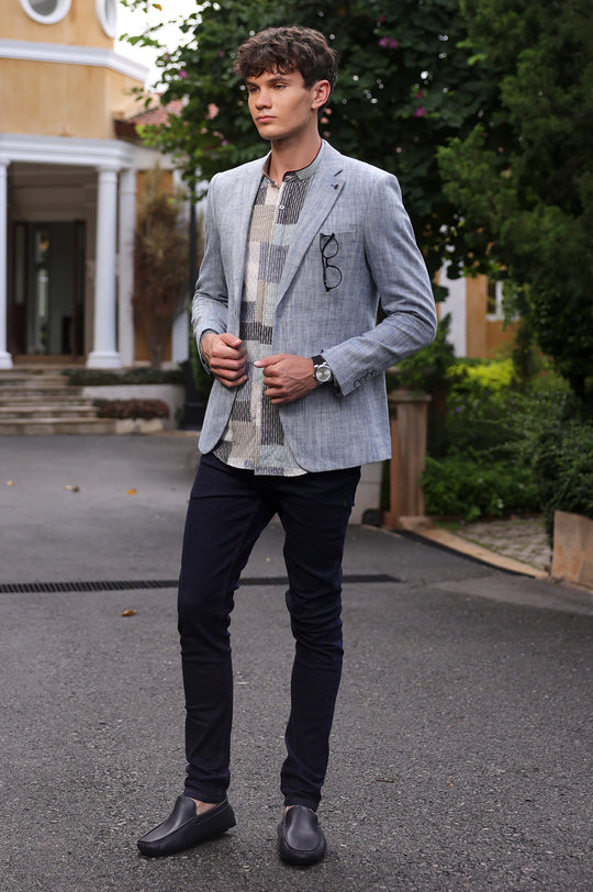 Sky Blue Men Blazer