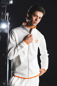 Tipping Collar Zipper Jacket