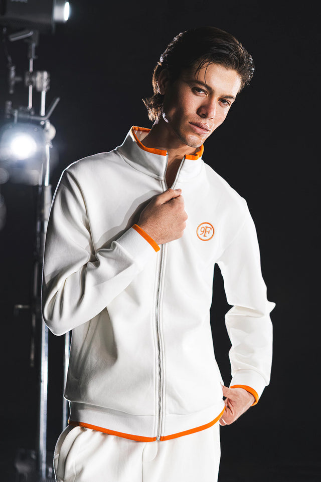 Tipping Collar Zipper Jacket