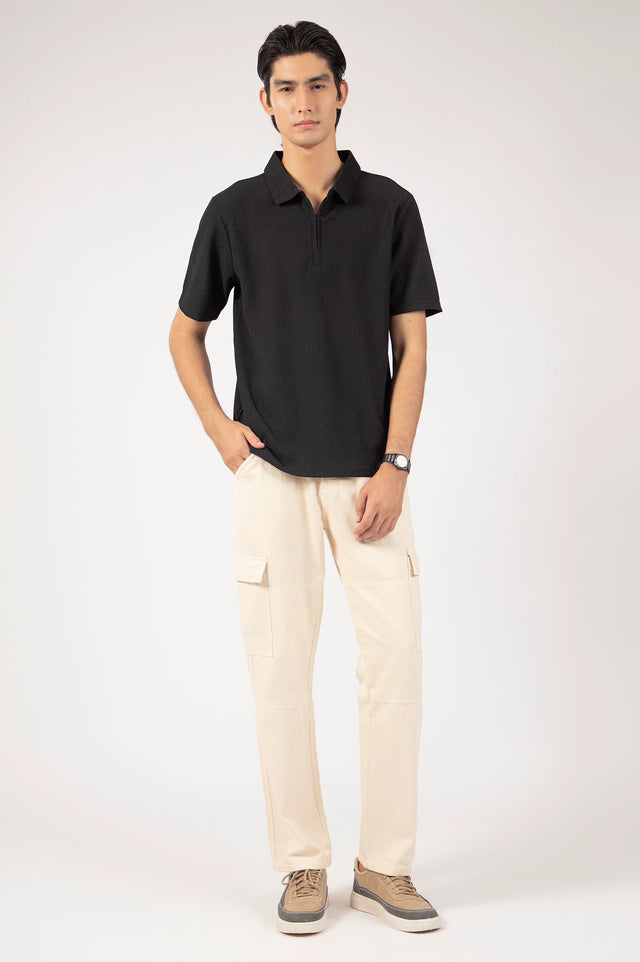 Zipper Textured Polo