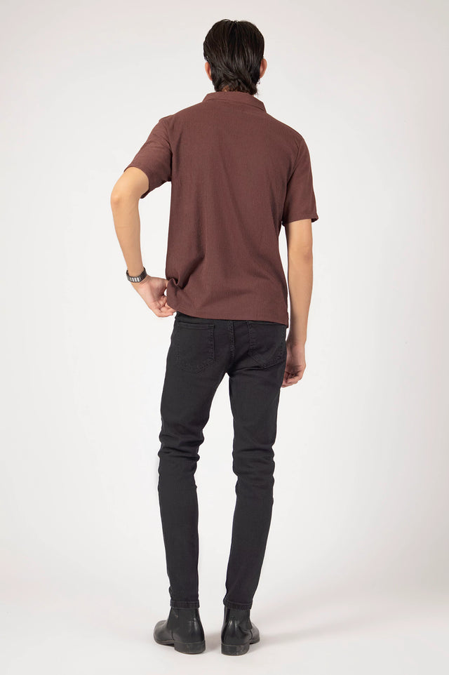 Zipper Textured Polo