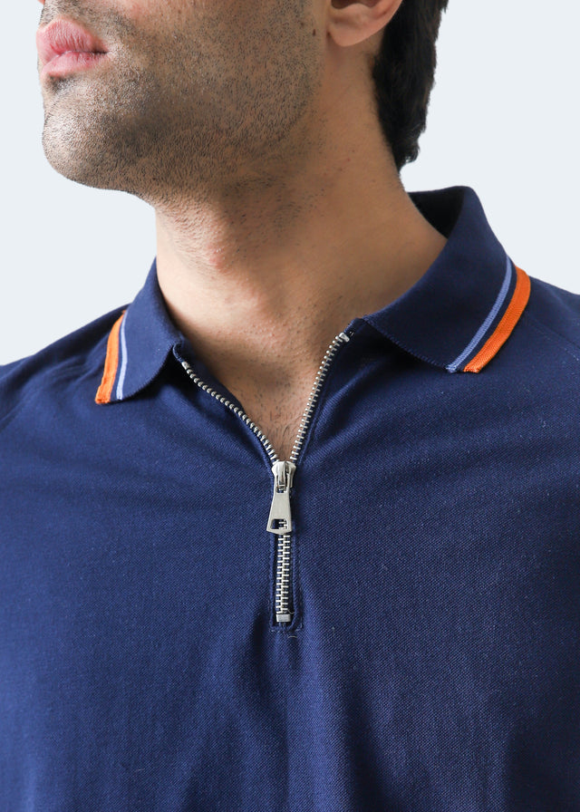 Tipping Collar Zipper Polo