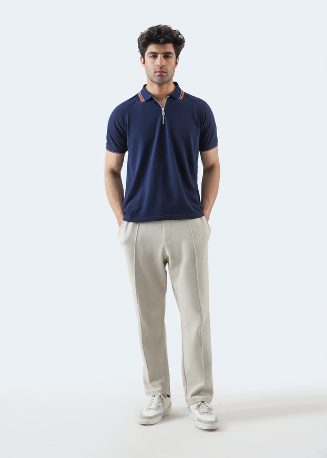 Tipping Collar Zipper Polo