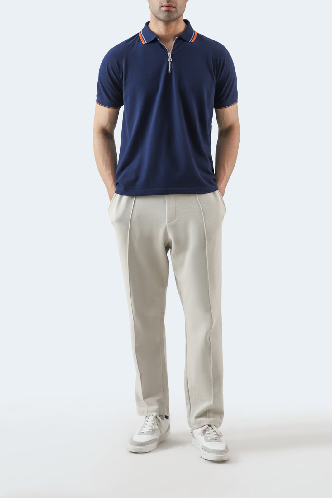 Tipping Collar Zipper Polo