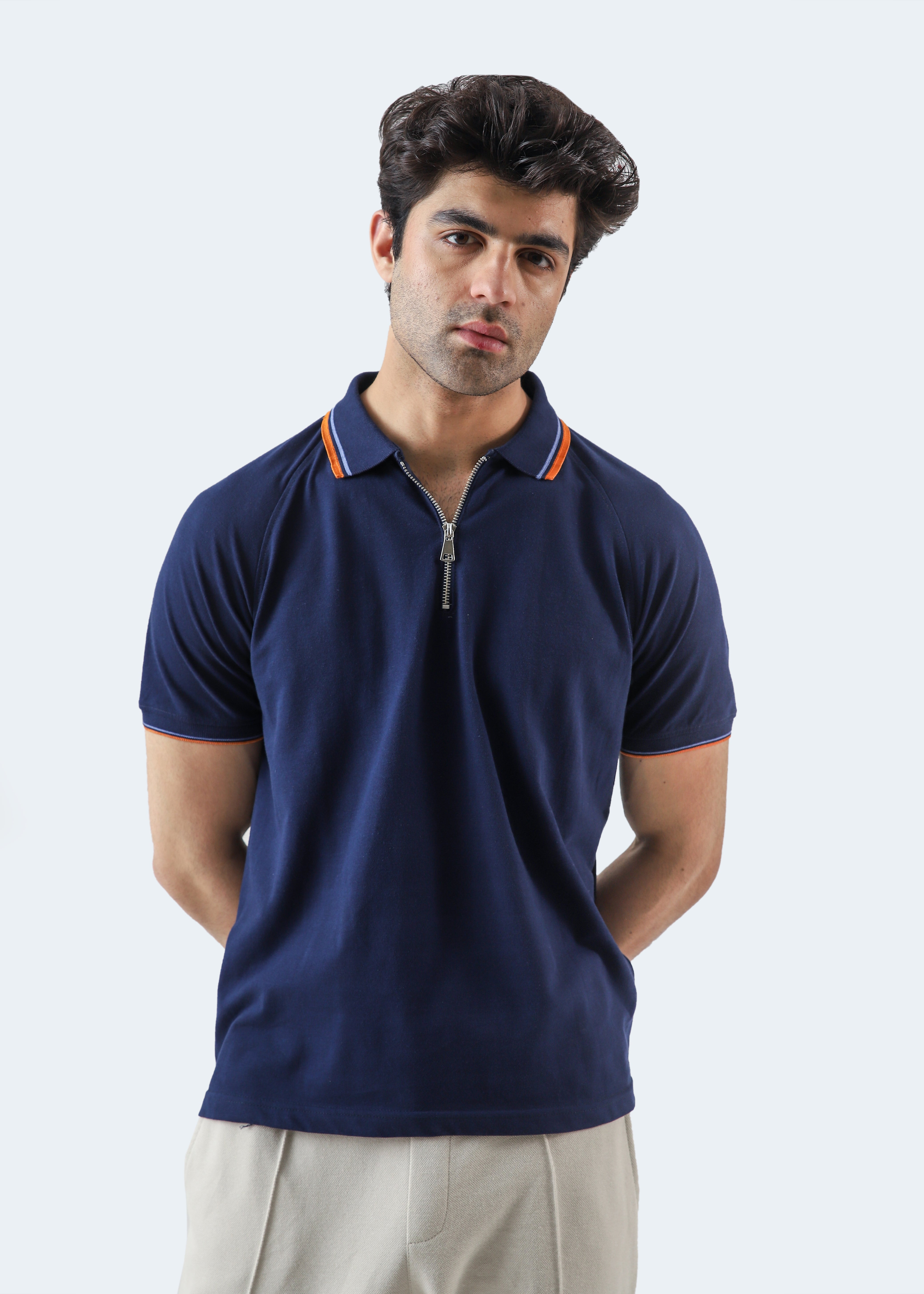 Tipping Collar Zipper Polo