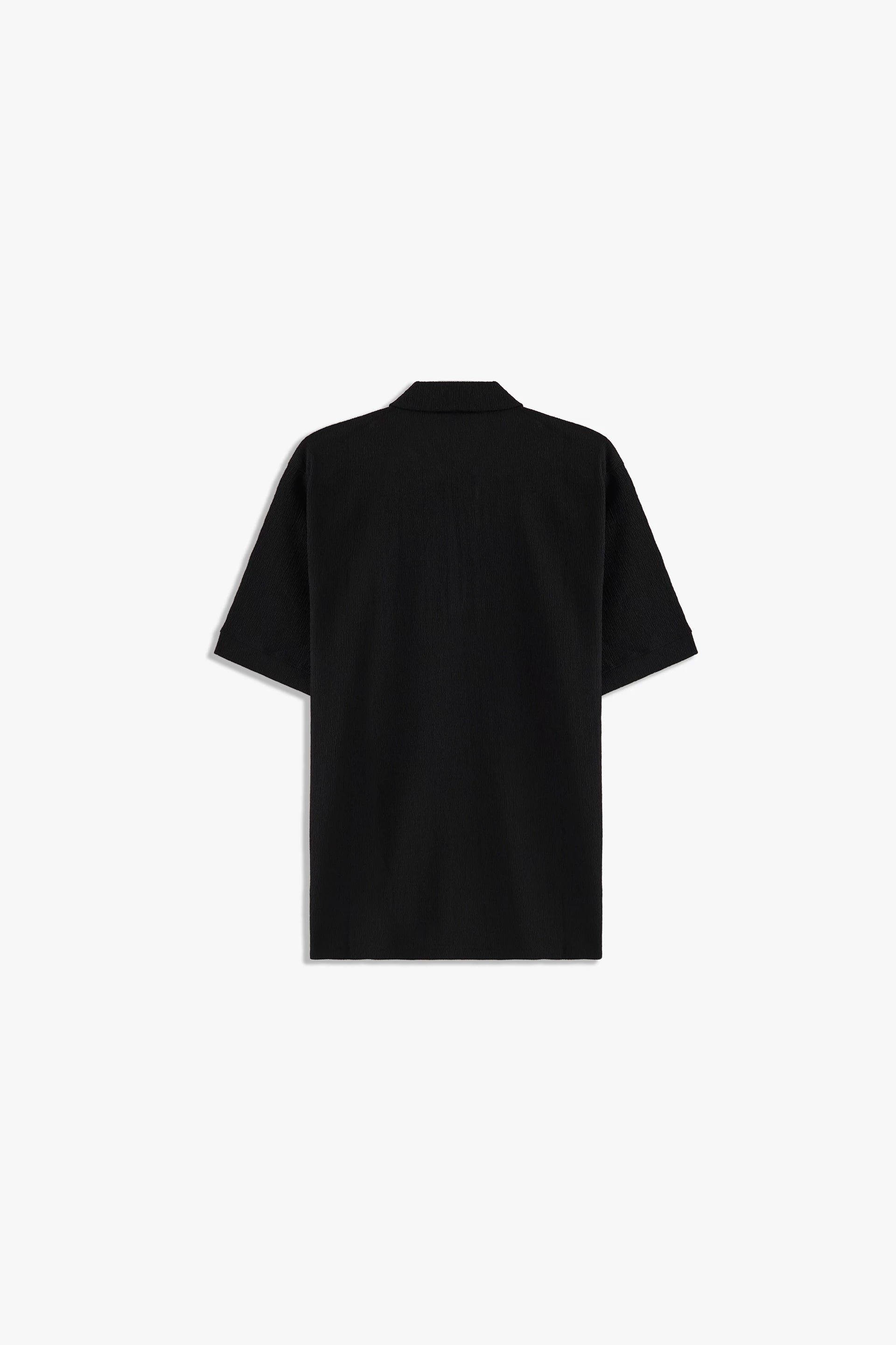 Textured Zipper Polo