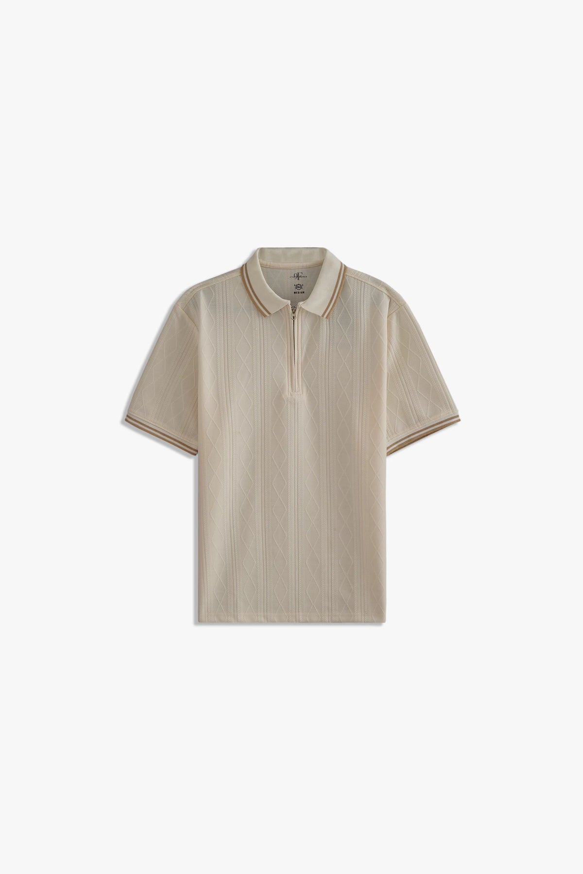 Textured Zipper Polo