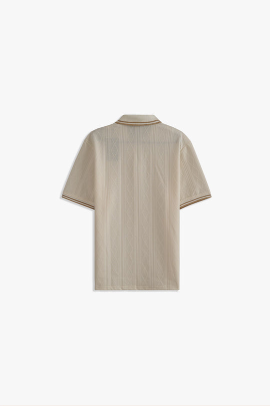 Textured Zipper Polo