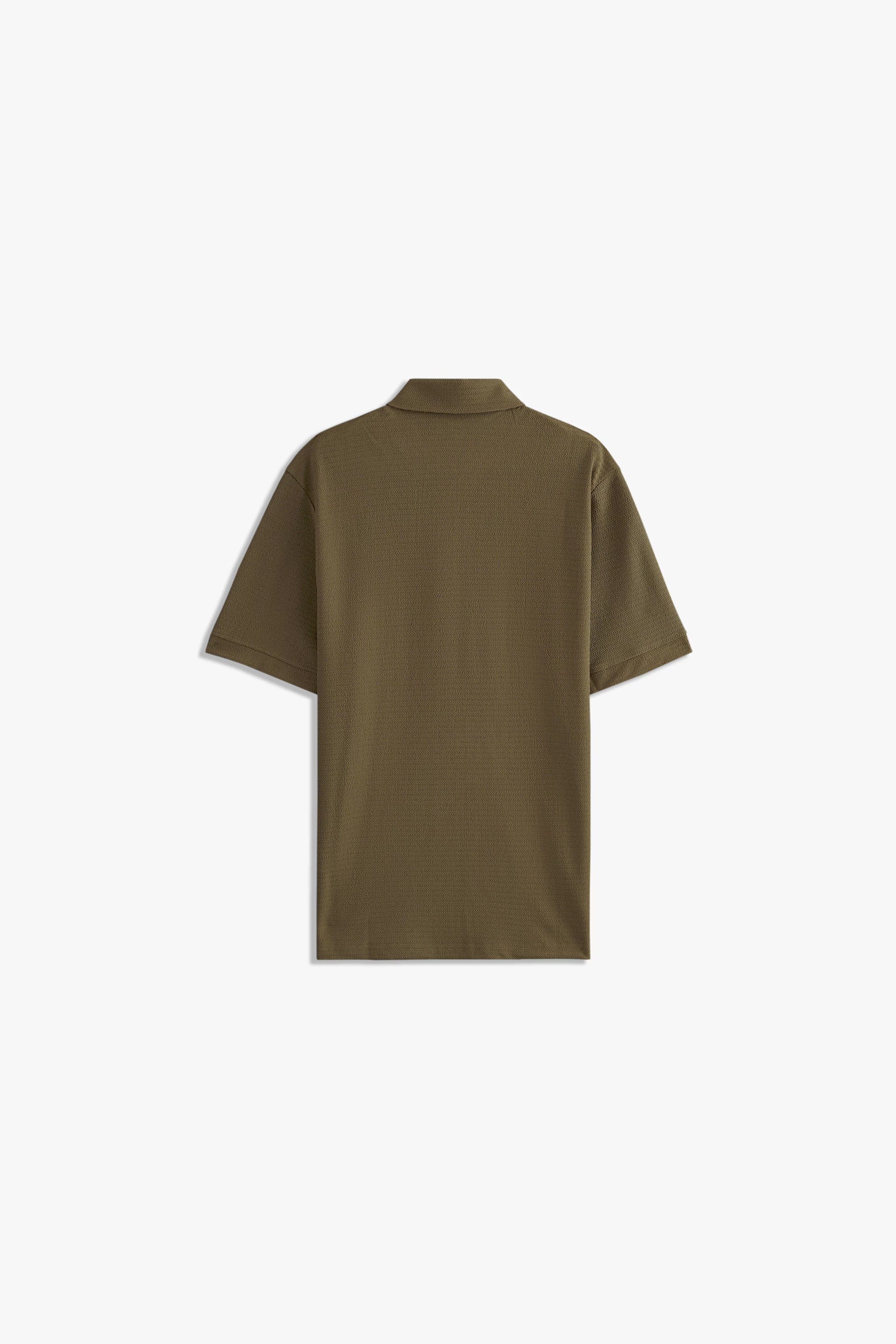 Textured Zipper Polo