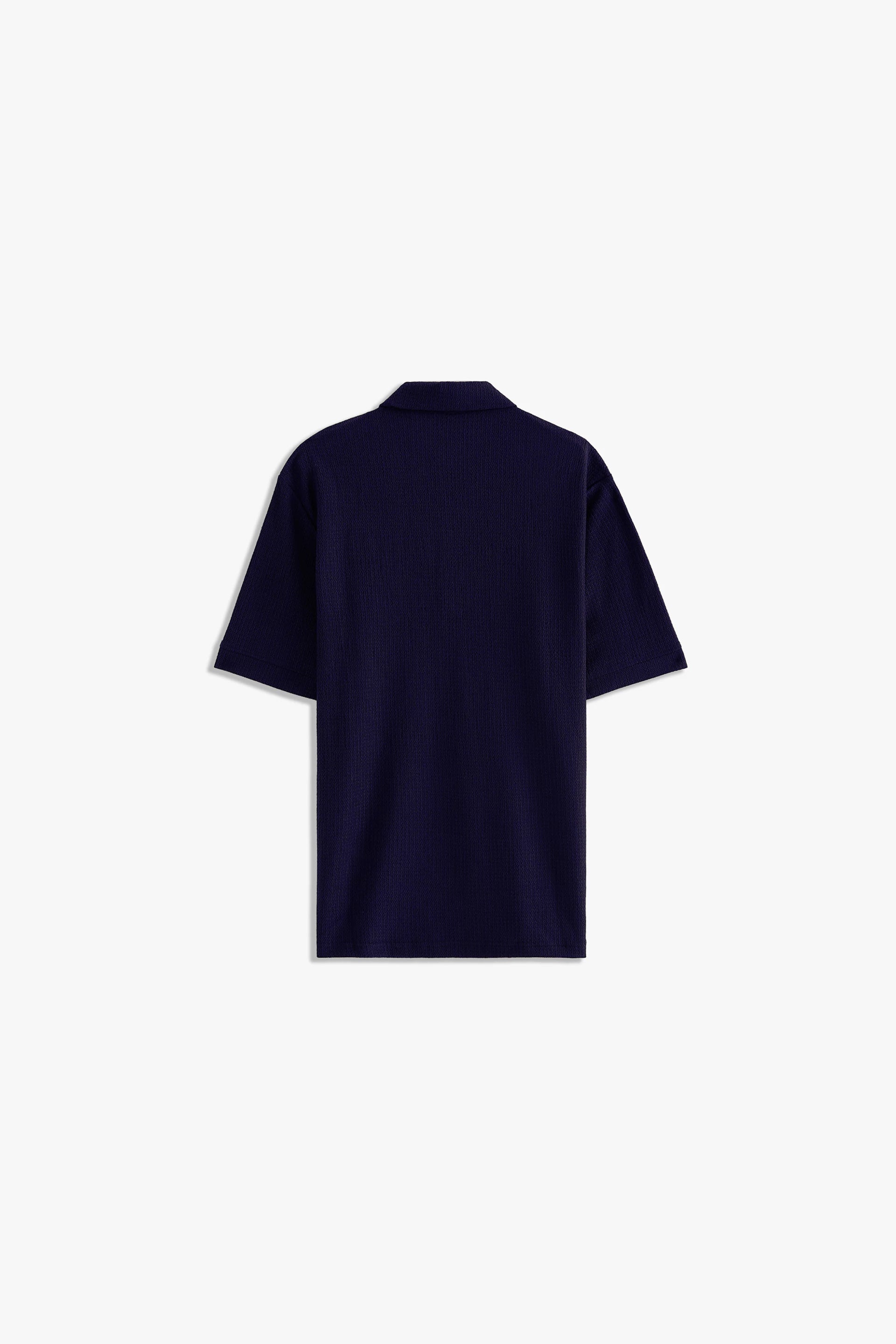Textured Zipper Polo