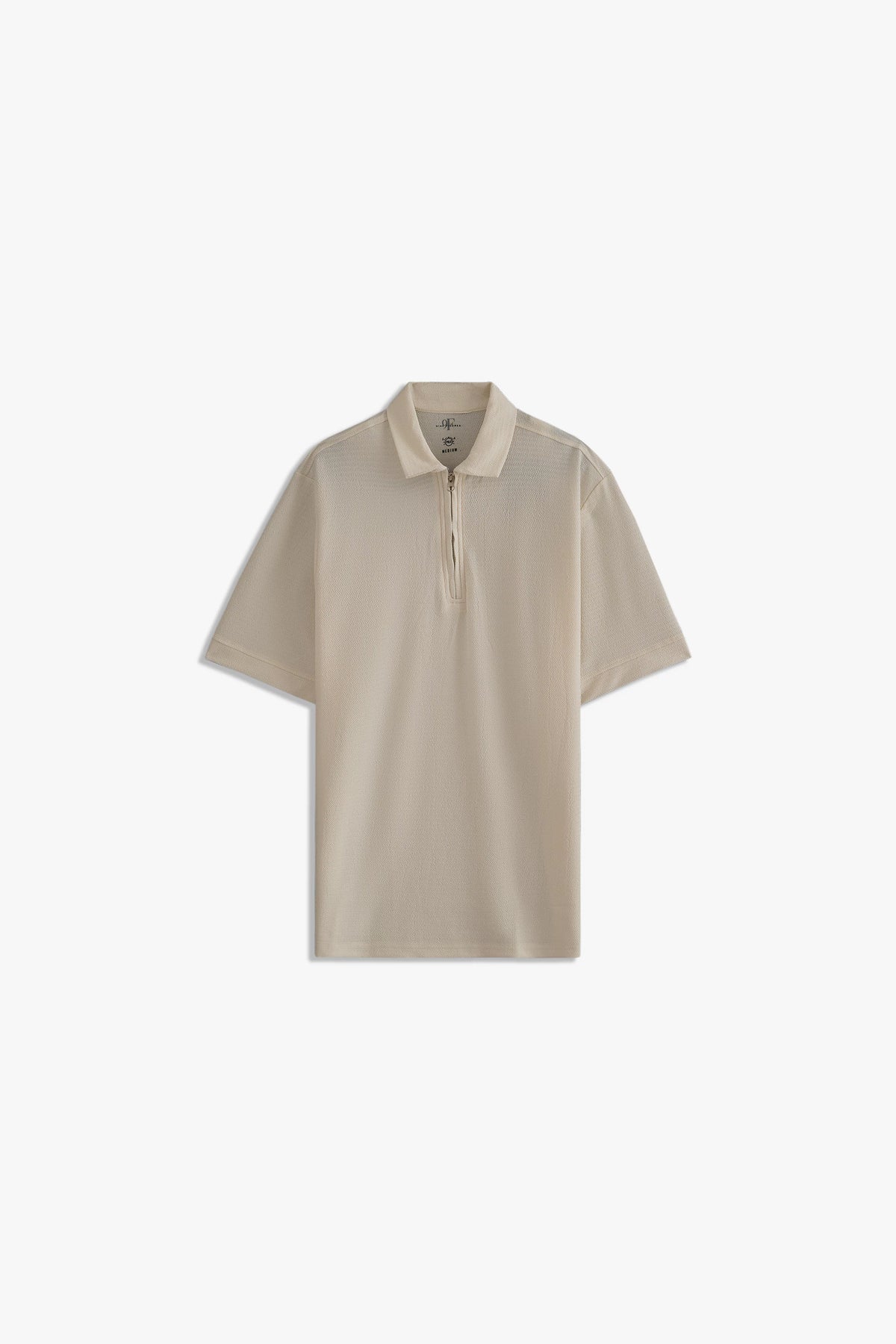 Textured Zipper Polo