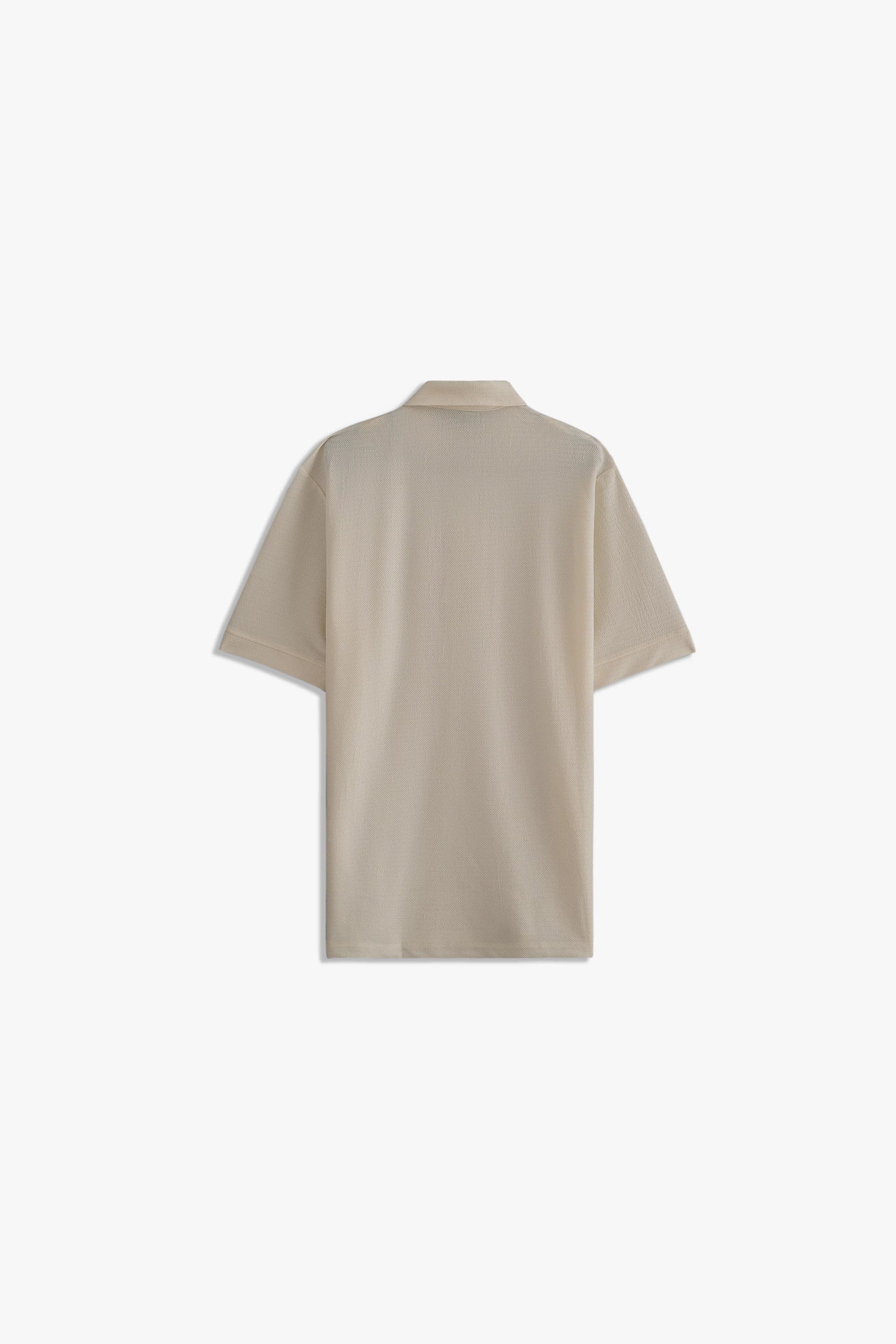 Textured Zipper Polo