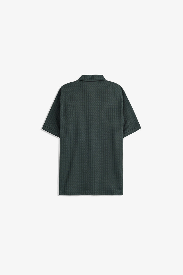 Textured Zipper Polo