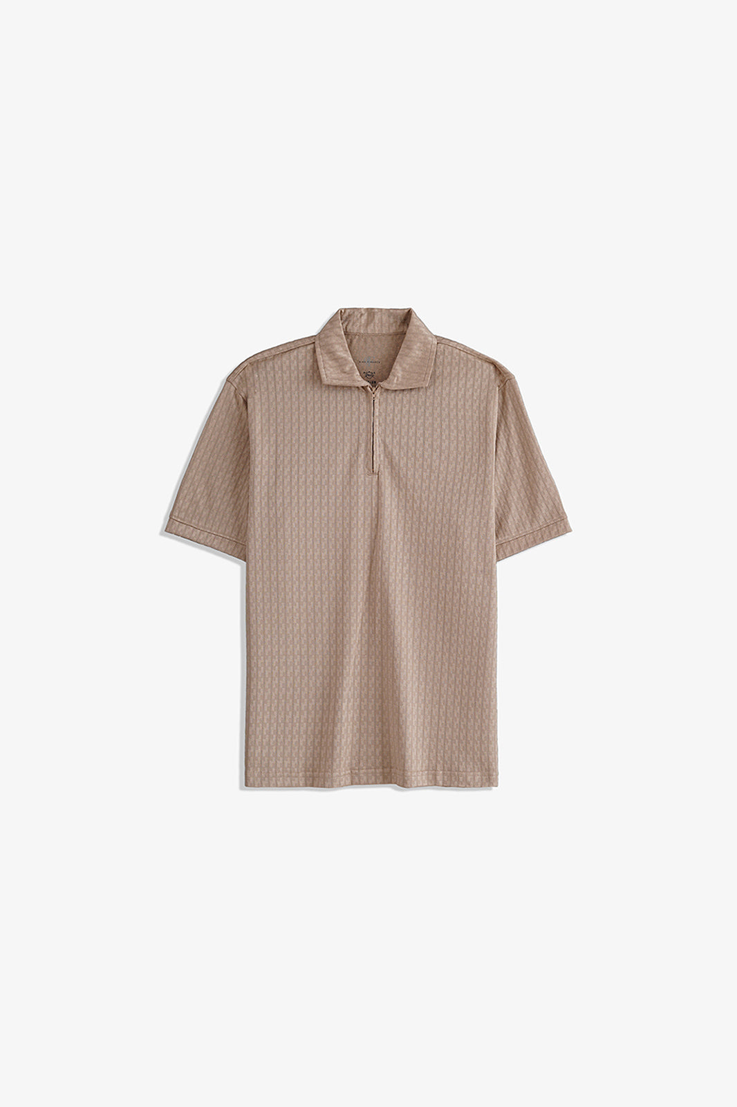 Textured Zipper Polo