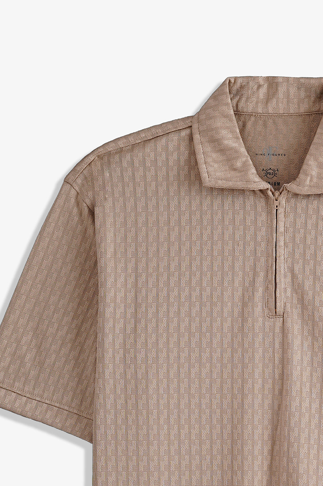 Textured Zipper Polo