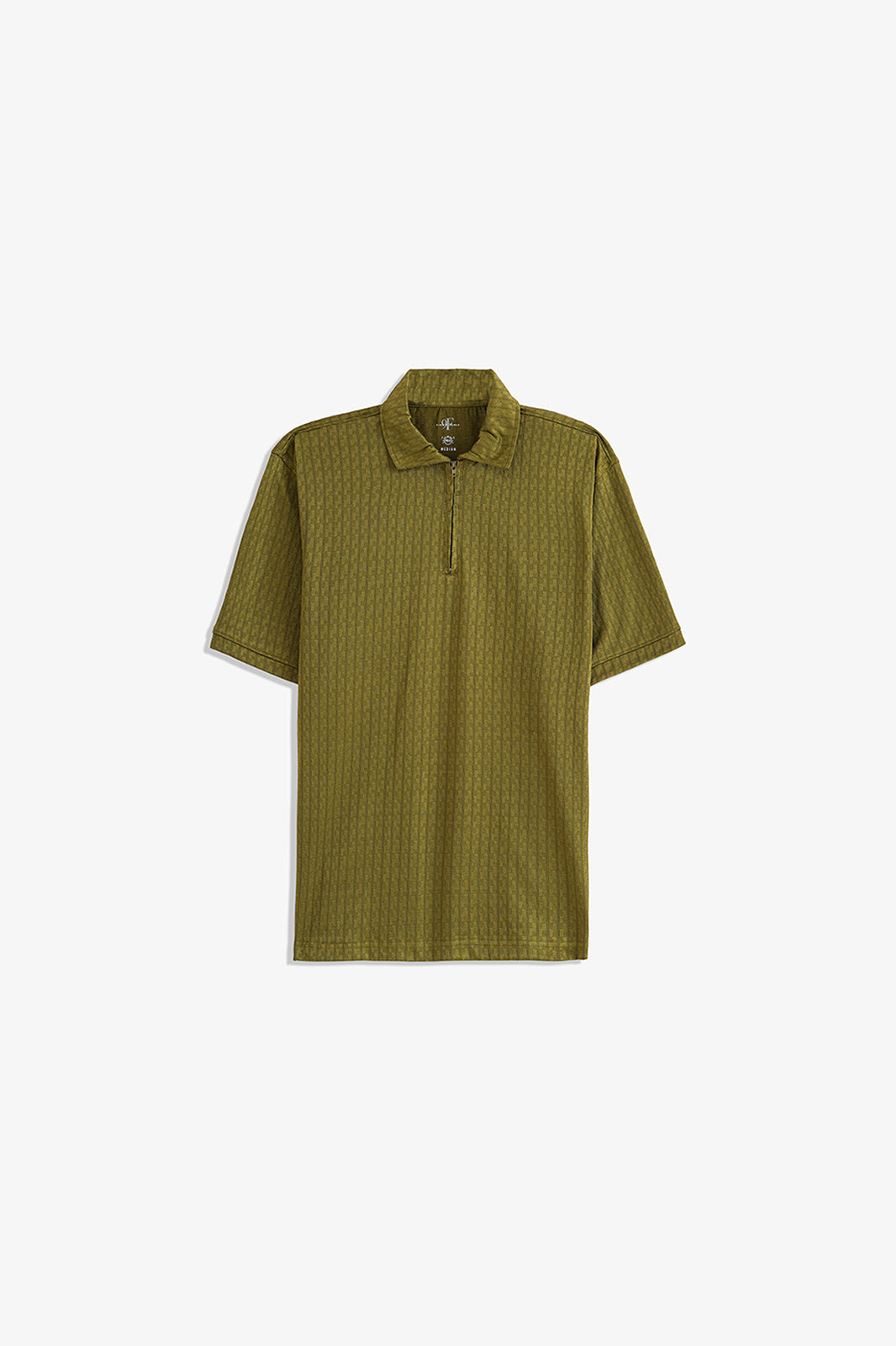 Textured Zipper Polo