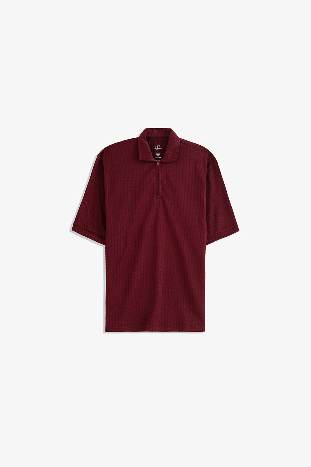 Textured Zipper Polo