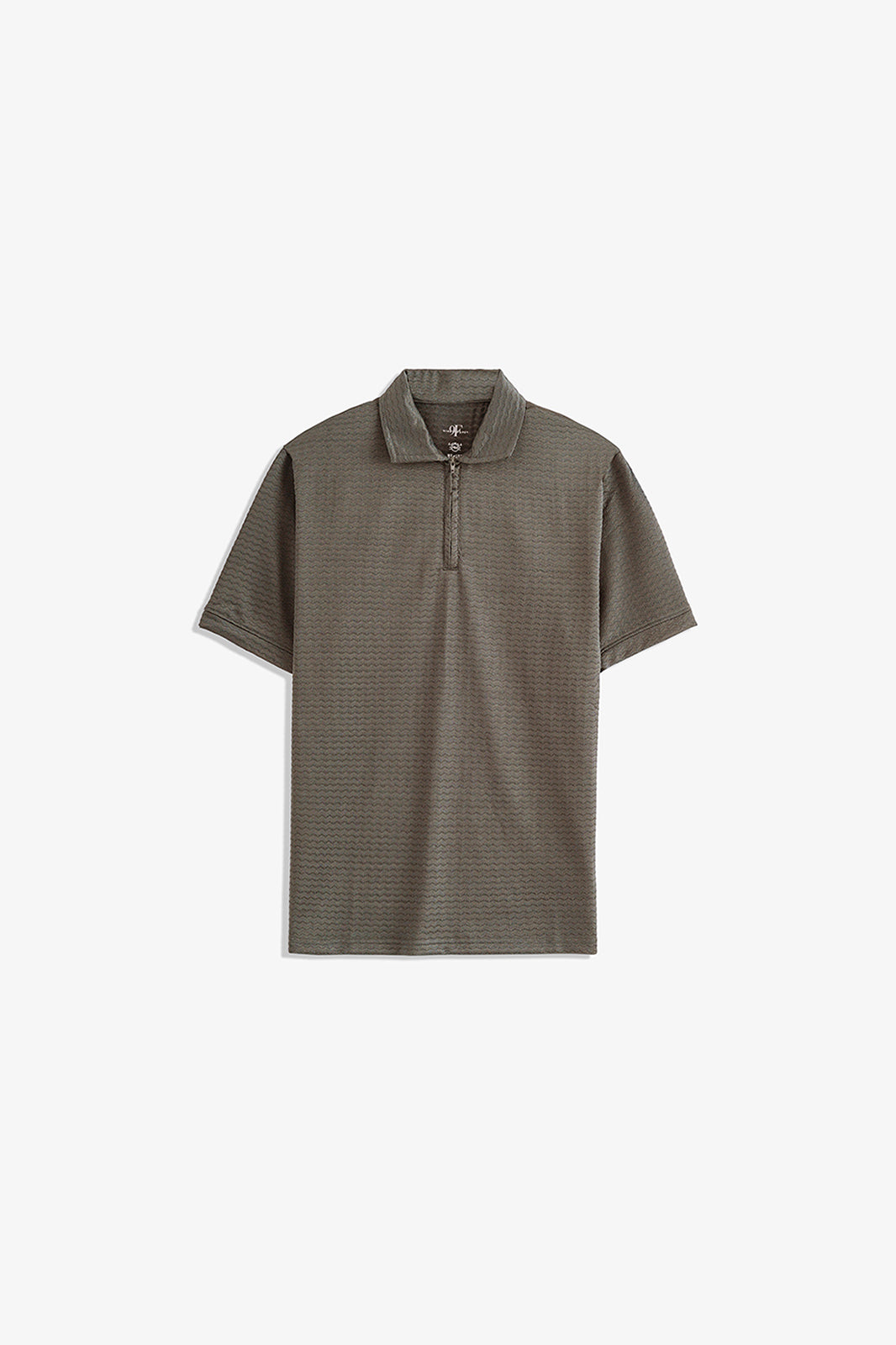 Textured Zipper Polo