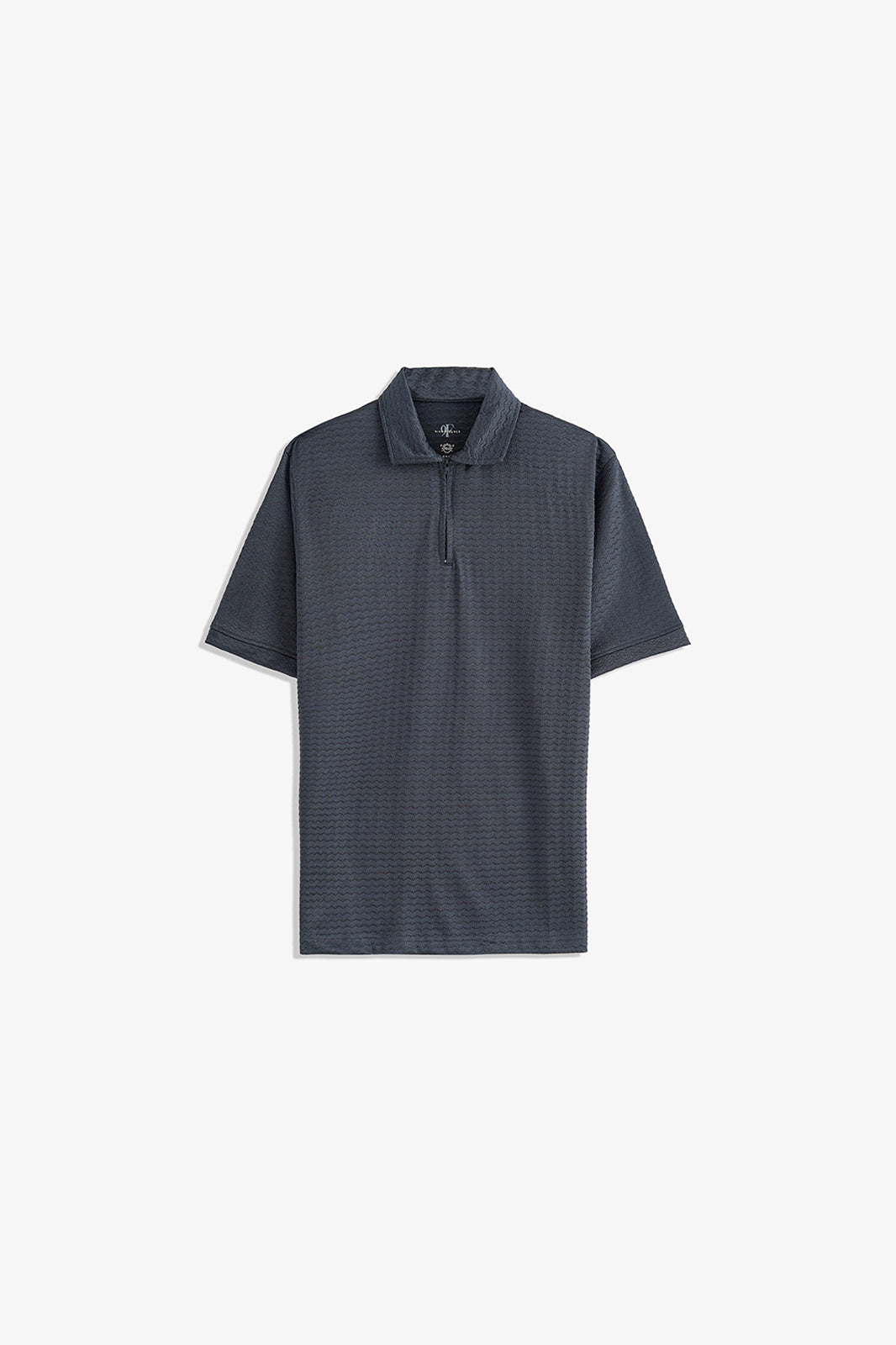 Textured Zipper Polo