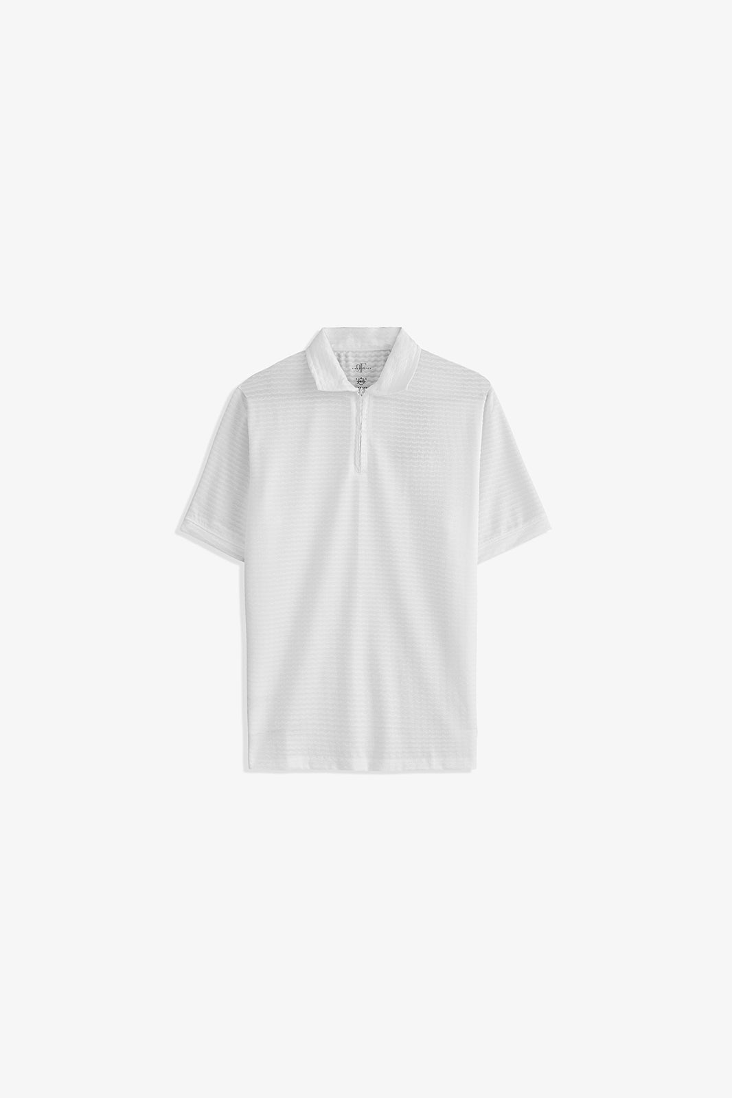 Textured Zipper Polo