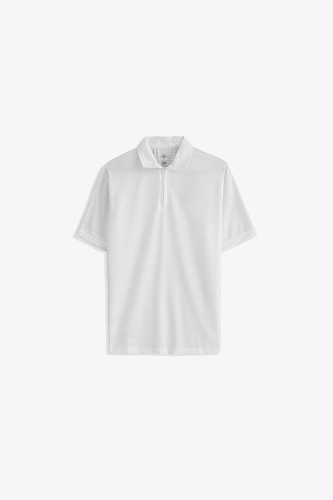 Textured Zipper Polo