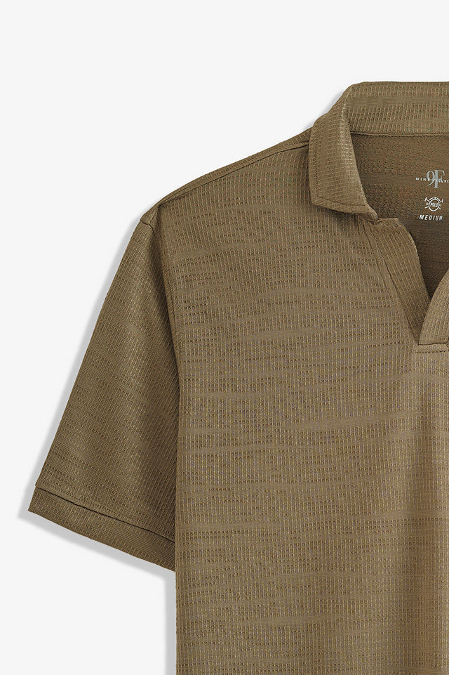 Johnny Collar Textured Polo