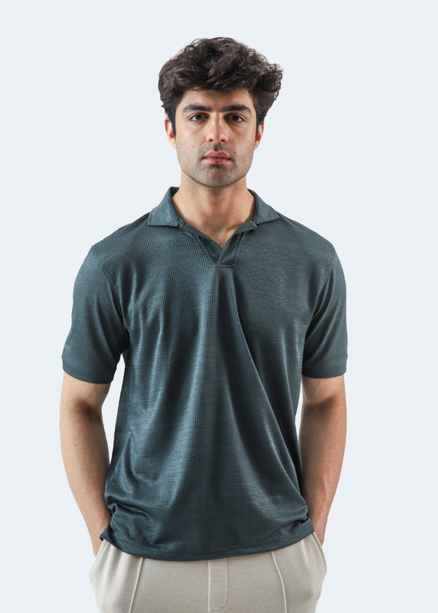 Johnny Collar Textured Polo