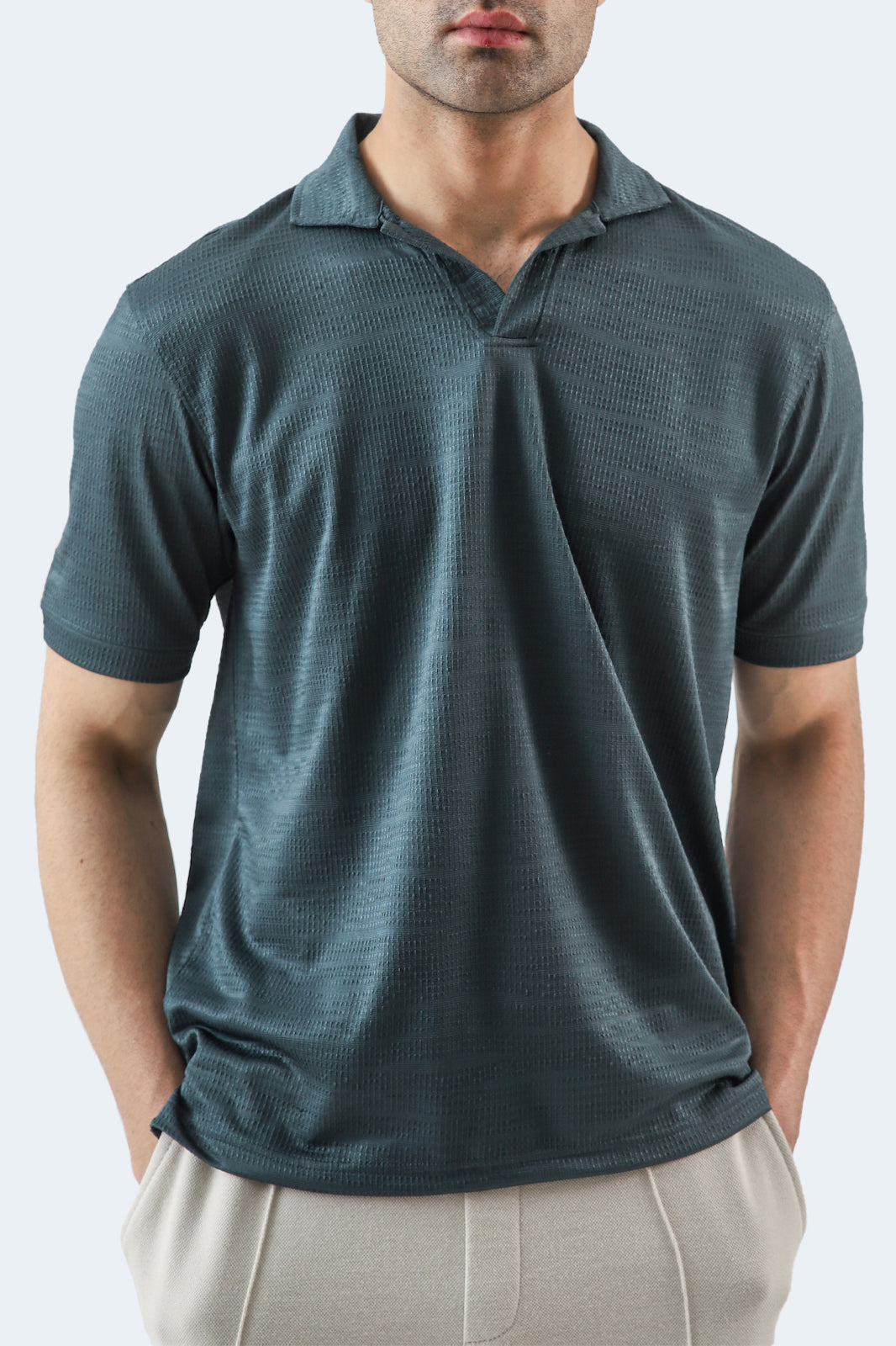 Johnny Collar Textured Polo