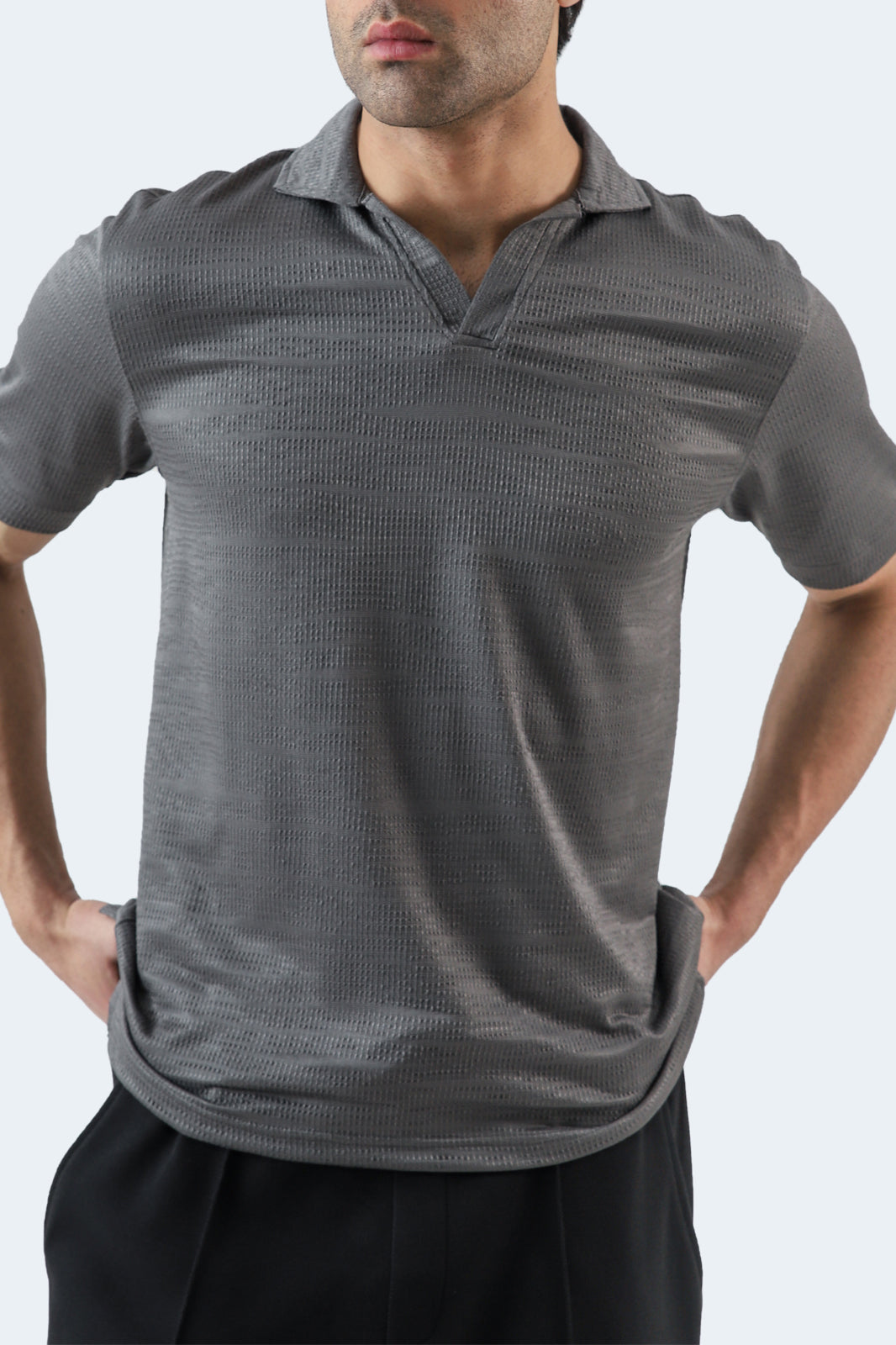Johnny Collar Textured Polo