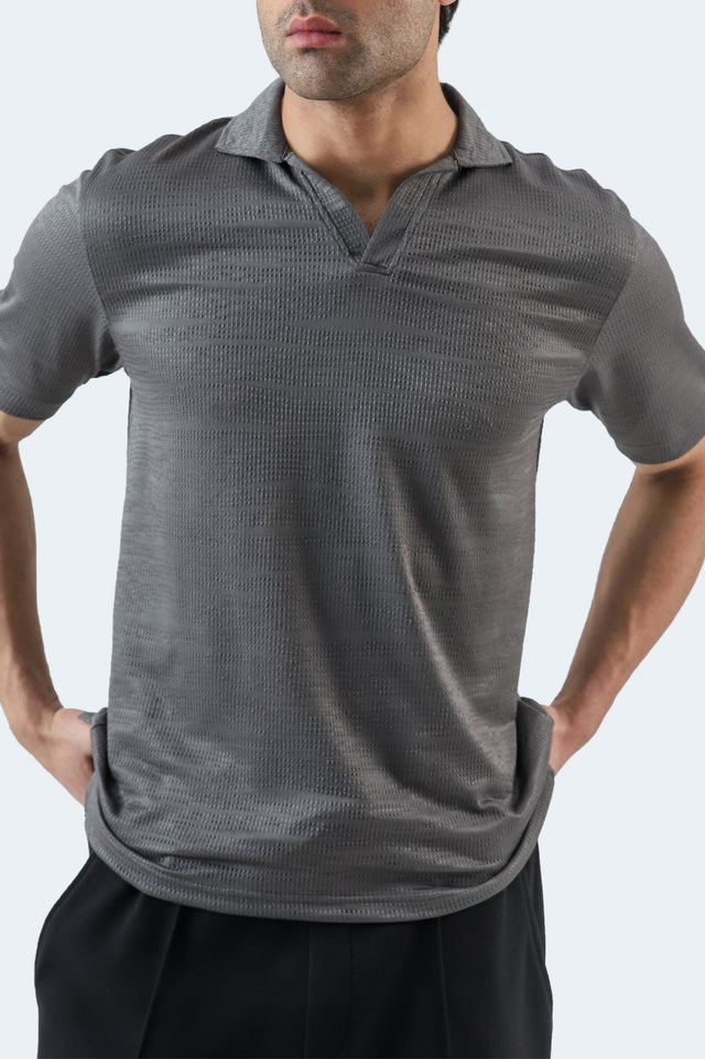 Johnny Collar Textured Polo