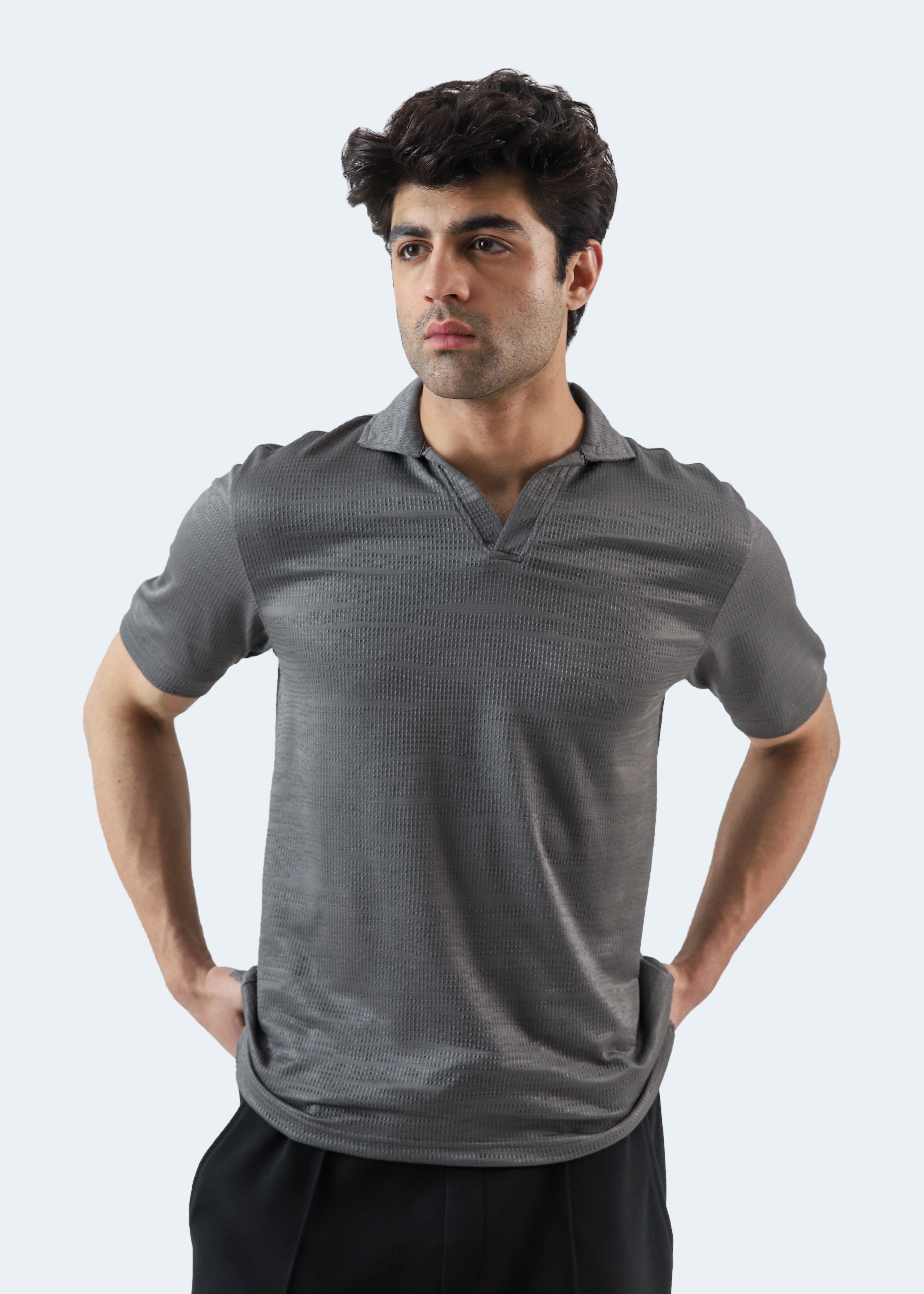 Johnny Collar Textured Polo